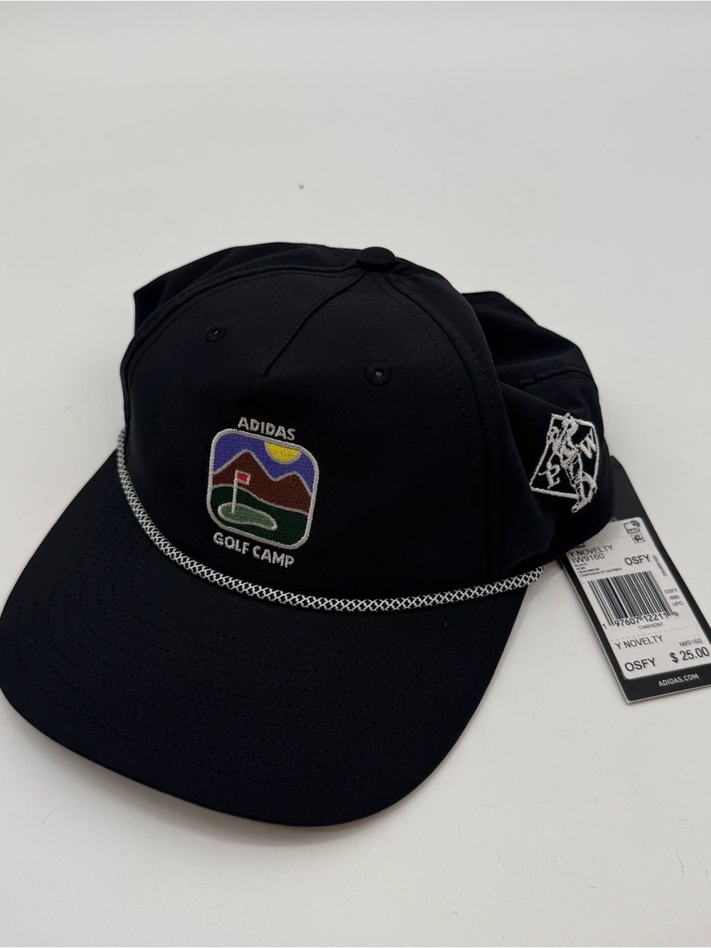 adidas Black Golf Camp Rope-Trim Cap with Embroidered Patch